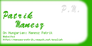 patrik manesz business card